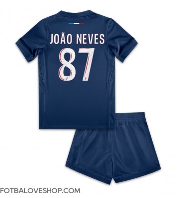 Paris Saint-Germain Joao Neves #87 Dětské Domácí Dres 2024-25 Krátký Rukáv (+ trenýrky)