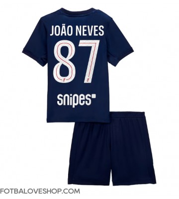 Paris Saint-Germain Joao Neves #87 Dětské Domácí Dres 2025-26 Krátký Rukáv (+ trenýrky)