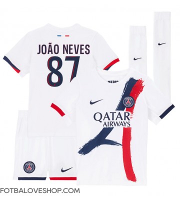 Paris Saint-Germain Joao Neves #87 Dětské Venkovní Dres 2024-25 Krátký Rukáv (+ trenýrky)