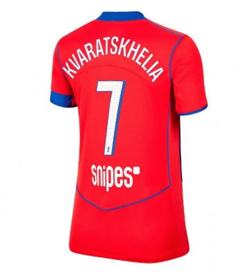Paris Saint-Germain Khvicha Kvaratskhelia #7 Dámské Alternativní Dres 2025-26 Krátký Rukáv