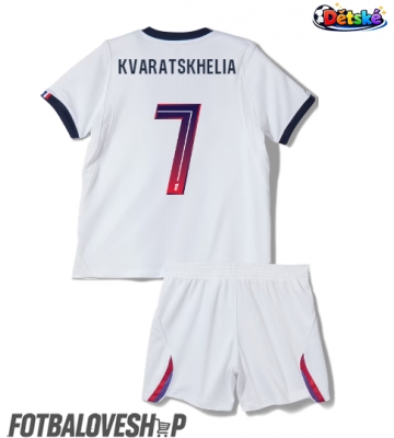 Paris Saint-Germain Khvicha Kvaratskhelia #7 Dětské Venkovní Dres 2026-27 Krátký Rukáv (+ trenýrky)