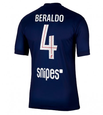 Paris Saint-Germain Lucas Beraldo #4 Domácí Dres 2025-26 Krátký Rukáv