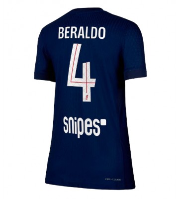 Paris Saint-Germain Lucas Beraldo #4 Dámské Domácí Dres 2025-26 Krátký Rukáv