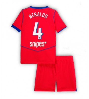 Paris Saint-Germain Lucas Beraldo #4 Dětské Alternativní Dres 2025-26 Krátký Rukáv (+ trenýrky)