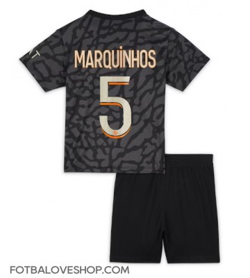 Paris Saint-Germain Marquinhos #5 Dětské Alternativní Dres 2023-24 Krátký Rukáv (+ trenýrky)