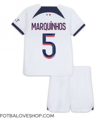 Paris Saint-Germain Marquinhos #5 Dětské Venkovní Dres 2023-24 Krátký Rukáv (+ trenýrky)