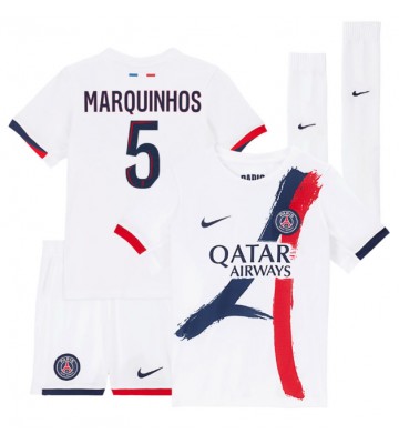 Paris Saint-Germain Marquinhos #5 Dětské Venkovní Dres 2025-26 Krátký Rukáv (+ trenýrky)