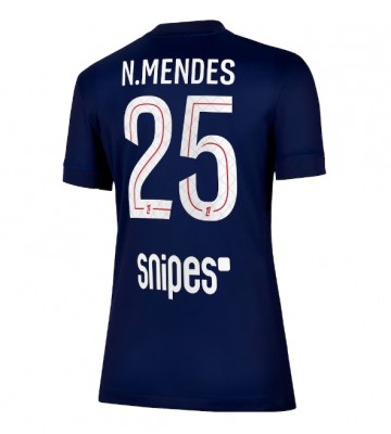 Paris Saint-Germain Nuno Mendes #25 Dámské Domácí Dres 2025-26 Krátký Rukáv