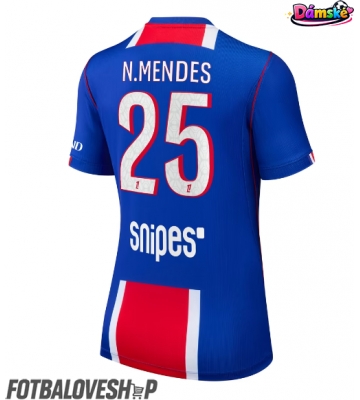 Paris Saint-Germain Nuno Mendes #25 Dámské Domácí Dres 2026-27 Krátký Rukáv