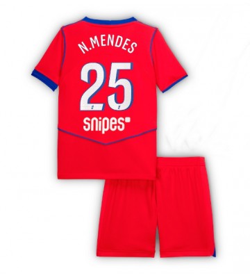 Paris Saint-Germain Nuno Mendes #25 Dětské Alternativní Dres 2025-26 Krátký Rukáv (+ trenýrky)