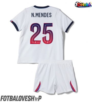 Paris Saint-Germain Nuno Mendes #25 Dětské Venkovní Dres 2026-27 Krátký Rukáv (+ trenýrky)