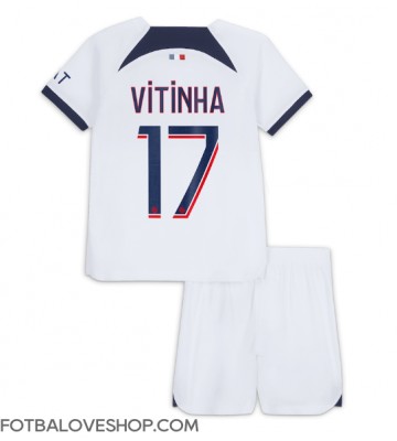 Paris Saint-Germain Vitinha Ferreira #17 Dětské Venkovní Dres 2023-24 Krátký Rukáv (+ trenýrky)