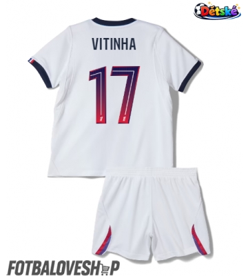 Paris Saint-Germain Vitinha #17 Dětské Venkovní Dres 2026-27 Krátký Rukáv (+ trenýrky)