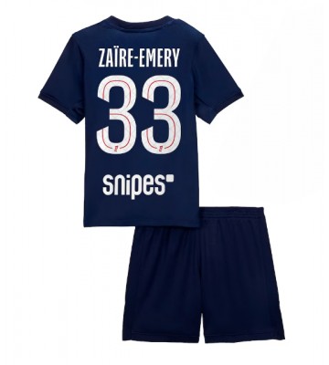 Paris Saint-Germain Warren Zaire-Emery #33 Dětské Domácí Dres 2025-26 Krátký Rukáv (+ trenýrky)