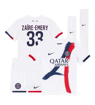 Paris Saint-Germain Warren Zaire-Emery #33 Dětské Venkovní Dres 2025-26 Krátký Rukáv (+ trenýrky)
