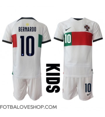 Portugalsko Bernardo Silva #10 Dětské Venkovní Dres MS 2022 Krátký Rukáv (+ trenýrky)