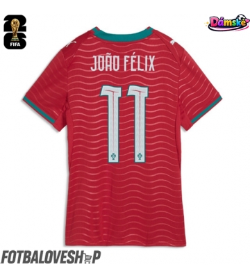 Portugalsko Joao Felix #11 Dámské Domácí Dres MS 2026 Krátký Rukáv