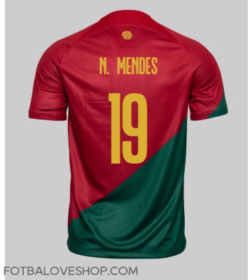 Portugalsko Nuno Mendes #19 Domácí Dres MS 2022 Krátký Rukáv