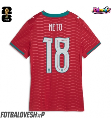 Portugalsko Pedro Neto #18 Dámské Domácí Dres MS 2026 Krátký Rukáv