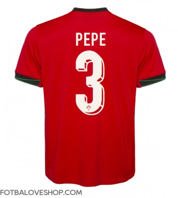 Portugalsko Pepe #3 Domácí Dres ME 2024 Krátký Rukáv