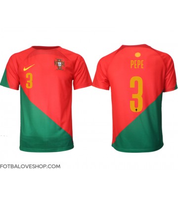 Portugalsko Pepe #3 Domácí Dres MS 2022 Krátký Rukáv