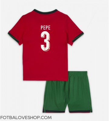 Portugalsko Pepe #3 Dětské Domácí Dres ME 2024 Krátký Rukáv (+ trenýrky)