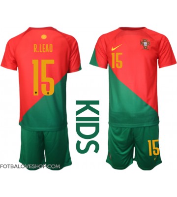 Portugalsko Rafael Leao #15 Dětské Domácí Dres MS 2022 Krátký Rukáv (+ trenýrky)