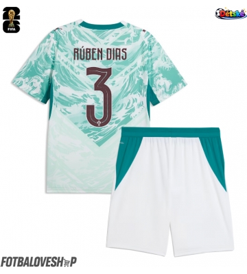 Portugalsko Ruben Dias #3 Dětské Venkovní Dres MS 2026 Krátký Rukáv (+ trenýrky)