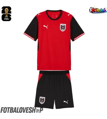 Rakousko Dětské Domácí Dres MS 2026 Krátký Rukáv (+ trenýrky)