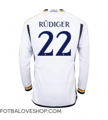 Real Madrid Antonio Rudiger #22 Domácí Dres 2023-24 Dlouhý Rukáv