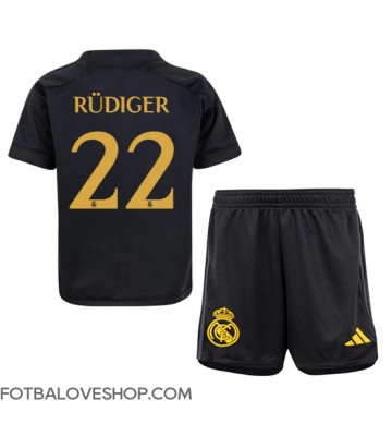 Real Madrid Antonio Rudiger #22 Dětské Alternativní Dres 2023-24 Krátký Rukáv (+ trenýrky)