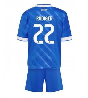 Real Madrid Antonio Rudiger #22 Dětské Alternativní Dres 2025-26 Krátký Rukáv (+ trenýrky)