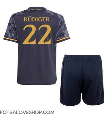 Real Madrid Antonio Rudiger #22 Dětské Venkovní Dres 2023-24 Krátký Rukáv (+ trenýrky)