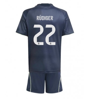 Real Madrid Antonio Rudiger #22 Dětské Venkovní Dres 2025-26 Krátký Rukáv (+ trenýrky)