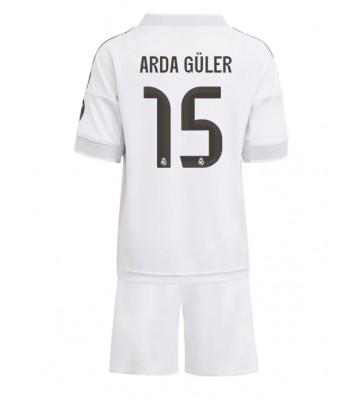Real Madrid Arda Guler #15 Dětské Domácí Dres 2025-26 Krátký Rukáv (+ trenýrky)
