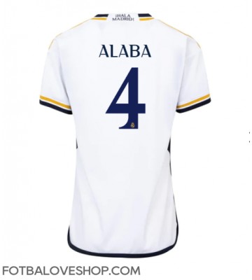 Real Madrid David Alaba #4 Dámské Domácí Dres 2023-24 Krátký Rukáv
