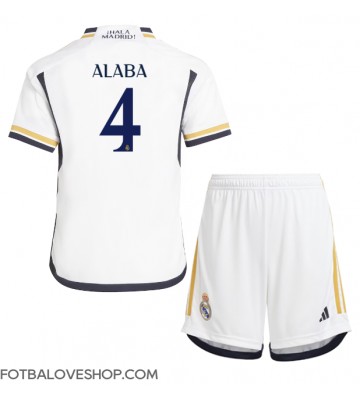 Real Madrid David Alaba #4 Dětské Domácí Dres 2023-24 Krátký Rukáv (+ trenýrky)