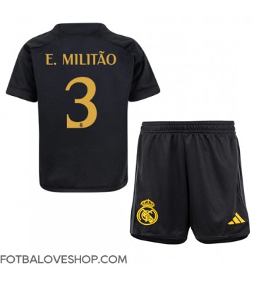 Real Madrid Eder Militao #3 Dětské Alternativní Dres 2023-24 Krátký Rukáv (+ trenýrky)