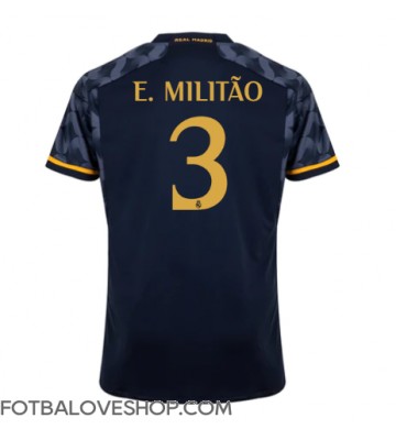 Real Madrid Eder Militao #3 Venkovní Dres 2023-24 Krátký Rukáv