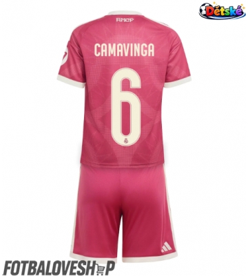 Real Madrid Eduardo Camavinga #6 Dětské Alternativní Dres 2026-27 Krátký Rukáv (+ trenýrky)