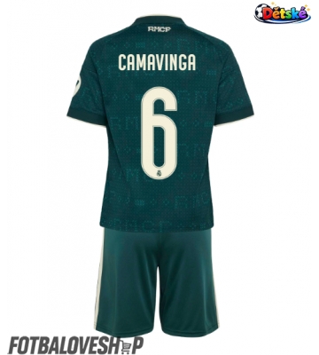 Real Madrid Eduardo Camavinga #6 Dětské Venkovní Dres 2026-27 Krátký Rukáv (+ trenýrky)