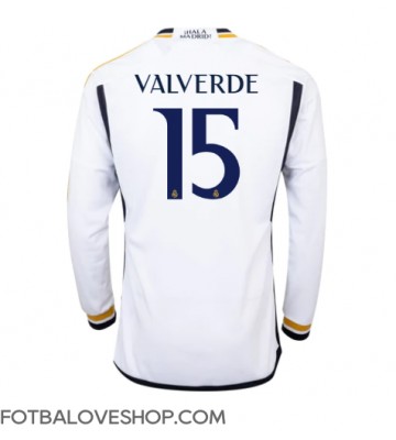 Real Madrid Federico Valverde #15 Domácí Dres 2023-24 Dlouhý Rukáv