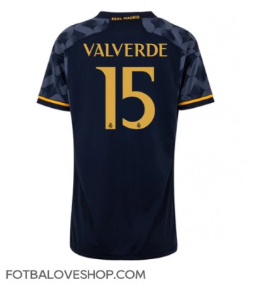 Real Madrid Federico Valverde #15 Dámské Venkovní Dres 2023-24 Krátký Rukáv