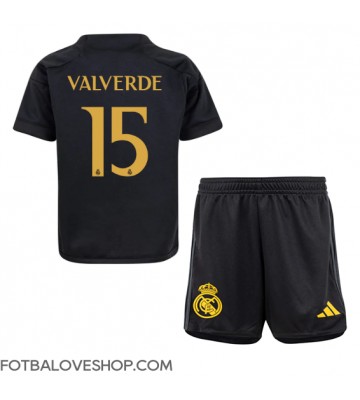 Real Madrid Federico Valverde #15 Dětské Alternativní Dres 2023-24 Krátký Rukáv (+ trenýrky)