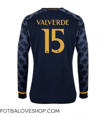Real Madrid Federico Valverde #15 Venkovní Dres 2023-24 Dlouhý Rukáv