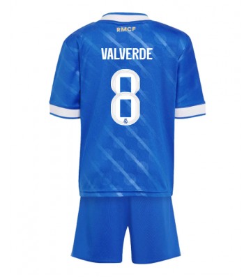 Real Madrid Federico Valverde #8 Dětské Alternativní Dres 2025-26 Krátký Rukáv (+ trenýrky)