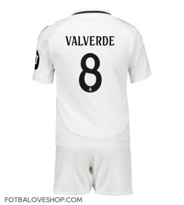 Real Madrid Federico Valverde #8 Dětské Domácí Dres 2024-25 Krátký Rukáv (+ trenýrky)