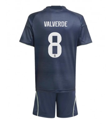 Real Madrid Federico Valverde #8 Dětské Venkovní Dres 2025-26 Krátký Rukáv (+ trenýrky)