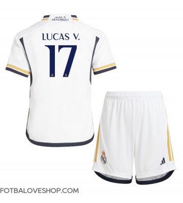 Real Madrid Lucas Vazquez #17 Dětské Domácí Dres 2023-24 Krátký Rukáv (+ trenýrky)