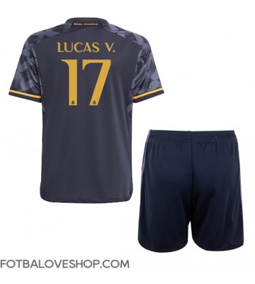 Real Madrid Lucas Vazquez #17 Dětské Venkovní Dres 2023-24 Krátký Rukáv (+ trenýrky)